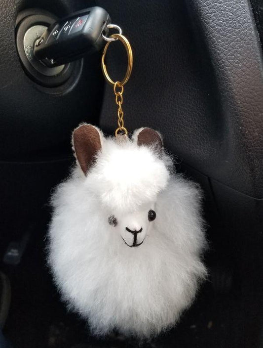 Innergold Alpaka Face Keychain – Dein flauschiger Alltagsbegleiter